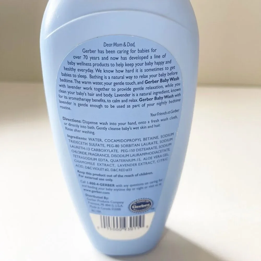 Vintage 90s Gerber Baby Wash Hair & Body Calming‎ Lavender Tear-Free 90% Full